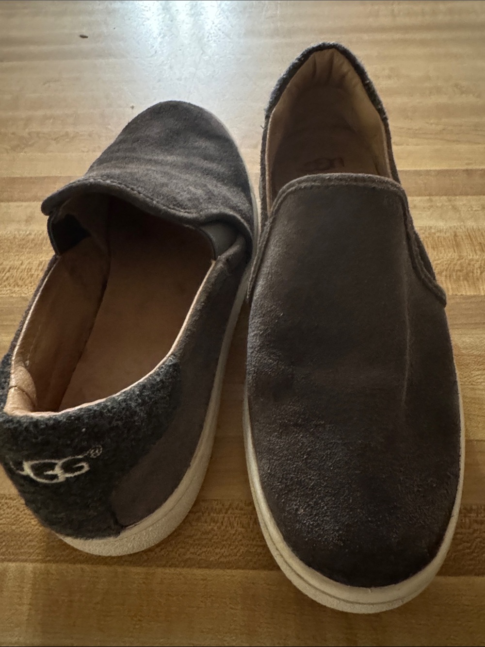 UGG Women’s Charcoal Suede Slip-On Loafers